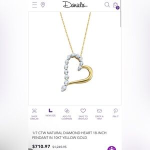 Daniel’s Gold and Silver Heart Pendant Necklace with Sparkling Crystals